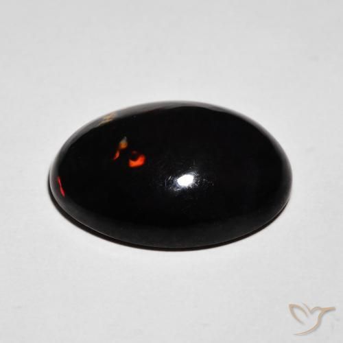 Ópalo negro Multicolor natural de 6.06 ct, Ovalada, Opaco