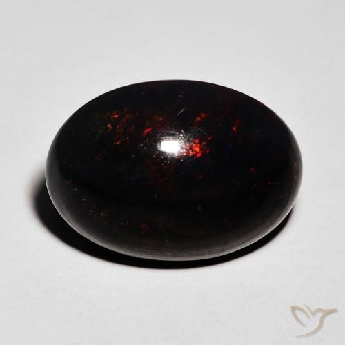 4.32ct Natural Multicolor Ópalo negro, Ovalada, Opaco
