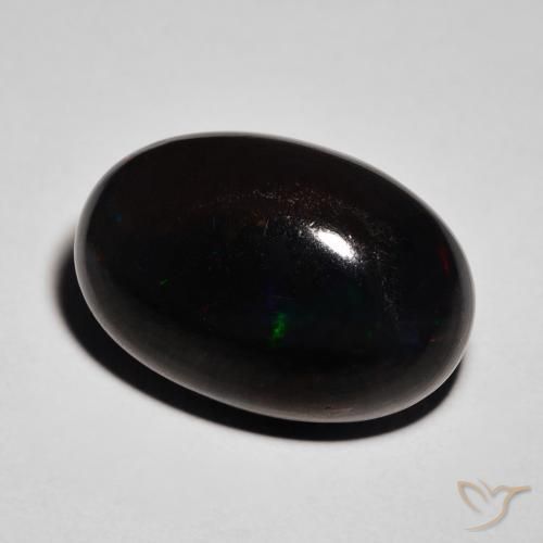 Ópalo negro Multicolor natural de 8.82 ct, Ovalada, Opaco
