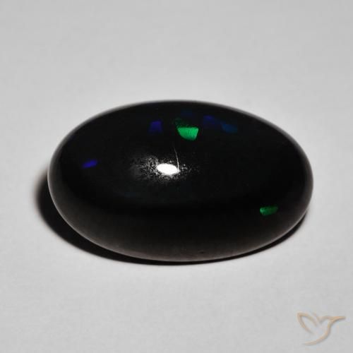 8.74ct Natural Multicolor Ópalo negro, Ovalada, Opaco
