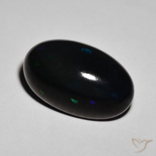 Ópalo negro Multicolor natural de 8.74 ct, Ovalada, Opaco