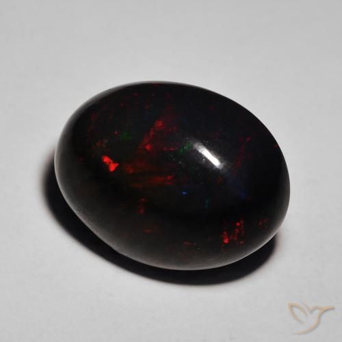 10.34ct Natural Multicolor Ópalo negro, Ovalada, Opaco