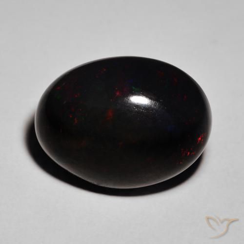 Ópalo negro Multicolor natural de 10.34 ct, Ovalada, Opaco