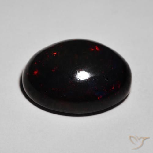 Ópalo negro Multicolor natural de 10.34 ct, Ovalada, Opaco