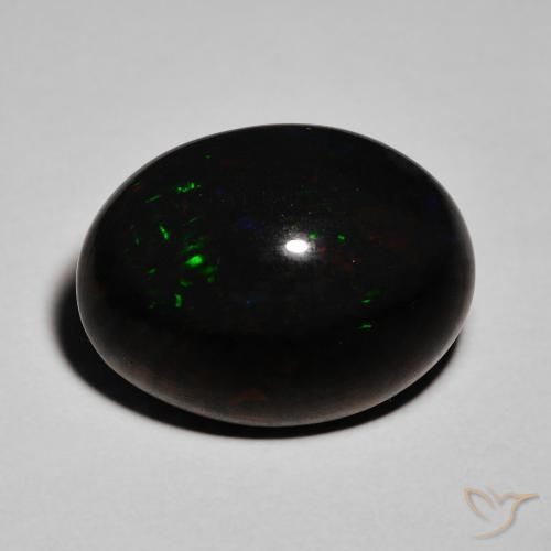 8.55ct Natural Multicolor Ópalo negro, Ovalada, Opaco