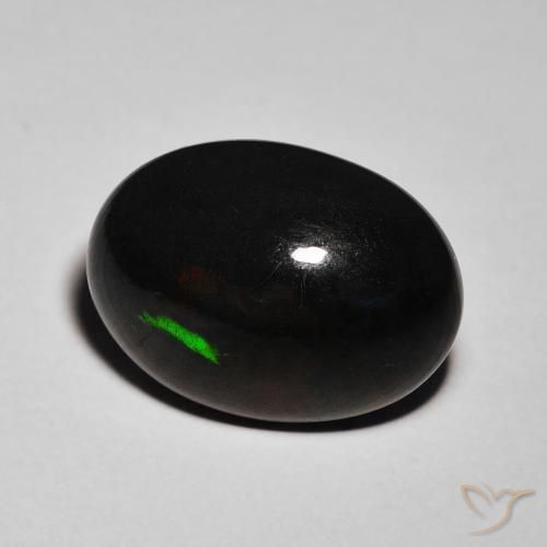 Ópalo negro Multicolor natural de 5.66 ct, Ovalada, Opaco