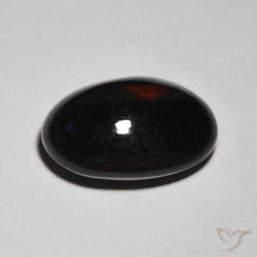 Ópalo negro Multicolor natural de 5.66 ct, Ovalada, Opaco