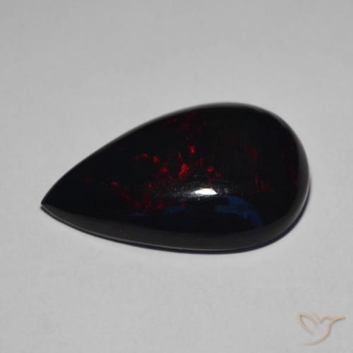 Ópalo negro Multicolor natural de 5.95 ct, En forma de pera, Translúcido