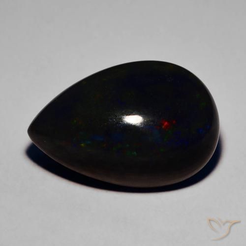 7.64ct Natural Multicolor Ópalo negro, En forma de pera, Translúcido