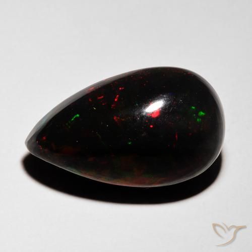5.96ct Natural Multicolor Ópalo negro, En forma de pera, Translúcido
