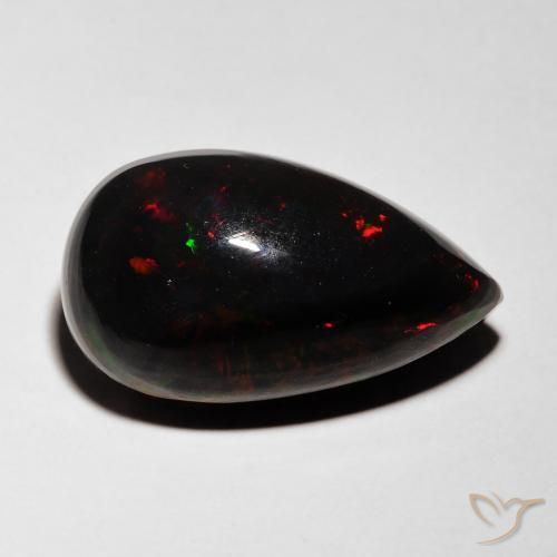 Ópalo negro Multicolor natural de 5.96 ct, En forma de pera, Translúcido