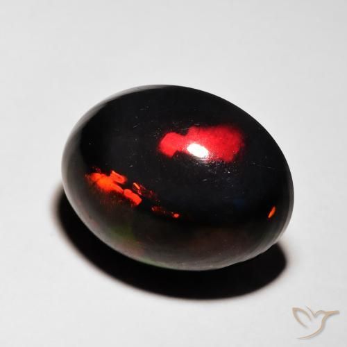 Ópalo negro Multicolor natural de 5.76 ct, Ovalada, Translúcido