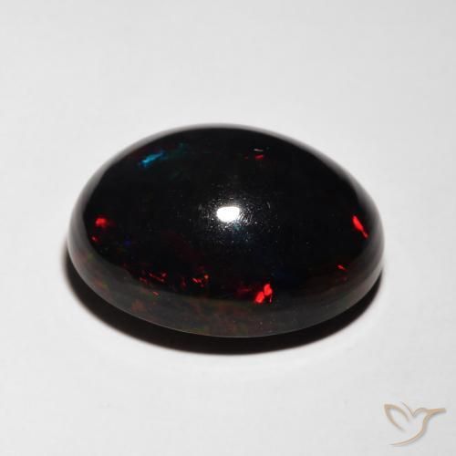 Ópalo negro Multicolor natural de 5.76 ct, Ovalada, Translúcido