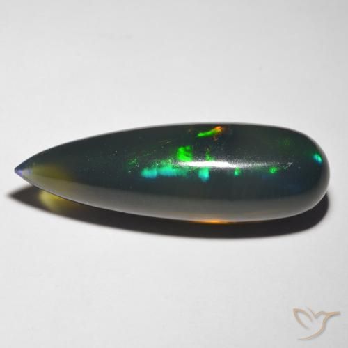 10.85ct Natural Multicolor Ópalo negro, En forma de pera, Translúcido