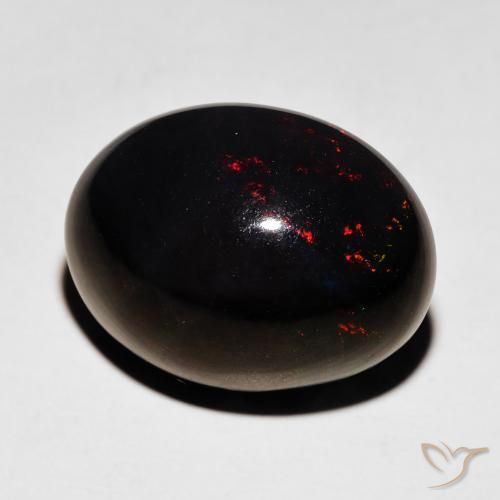 Ópalo negro Multicolor natural de 5.92 ct, Ovalada, Opaco