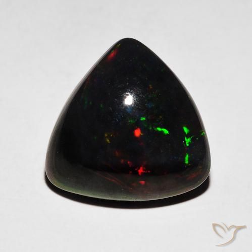 4.06ct Natural Multicolor Ópalo negro, Trillón, Opaco
