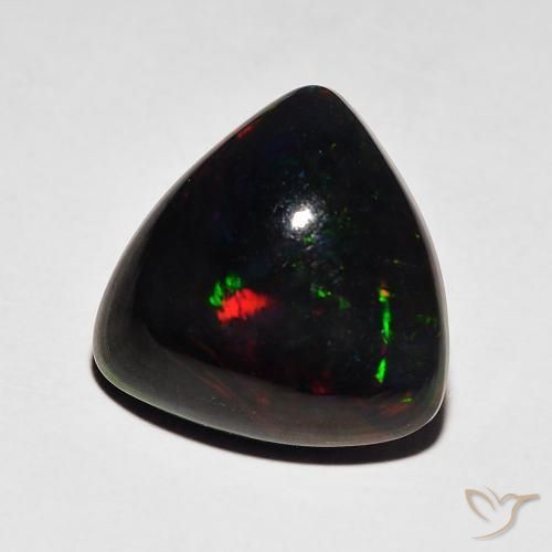 Ópalo negro Multicolor natural de 4.06 ct, Trillón, Opaco