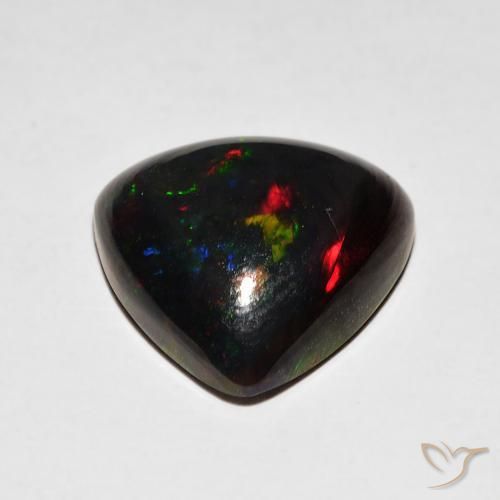 Ópalo negro Multicolor natural de 4.06 ct, Trillón, Opaco