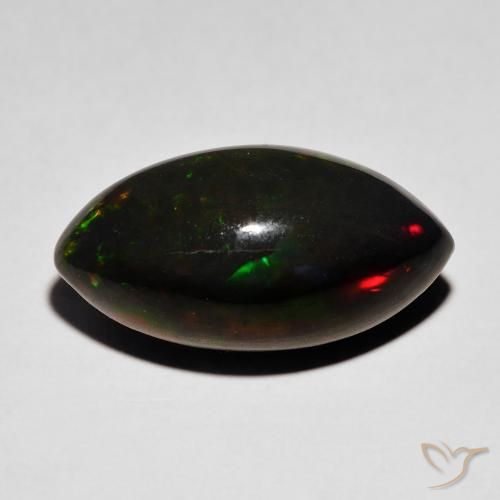 6.68ct Natural Multicolor Ópalo negro, Marquesa, Opaco