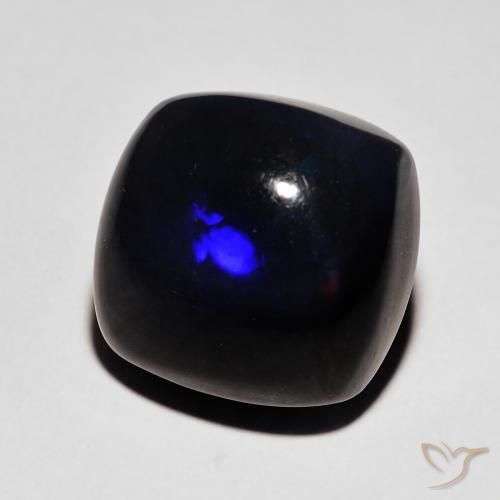 Ópalo negro Multicolor natural de 5.36 ct, Forma Cojín, Opaco