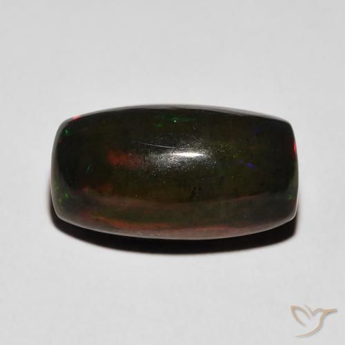 3.38ct Natural Multicolor Ópalo negro, Forma Cojín, Opaco