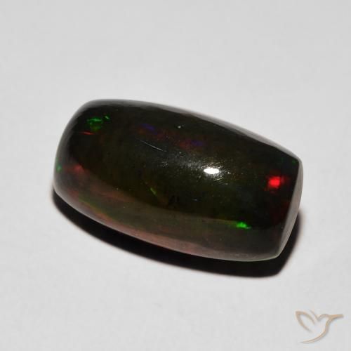 Ópalo negro Multicolor natural de 3.38 ct, Forma Cojín, Opaco