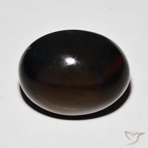 Ópalo negro Multicolor natural de 7.64 ct, Ovalada, Opaco