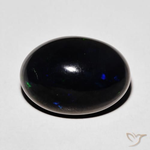 5.51ct Natural Multicolor Ópalo negro, Ovalada, Opaco