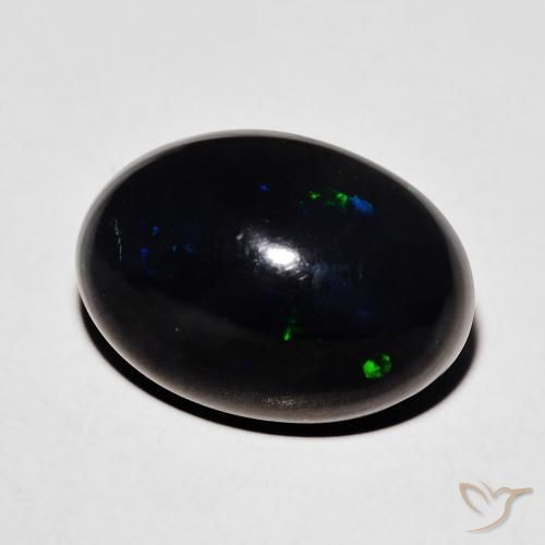 Ópalo negro Multicolor natural de 5.51 ct, Ovalada, Opaco