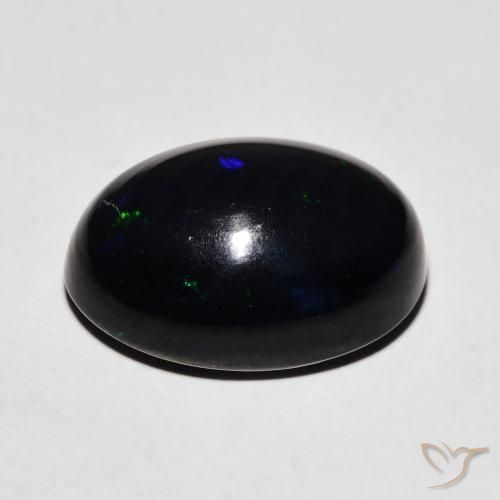 Ópalo negro Multicolor natural de 5.51 ct, Ovalada, Opaco
