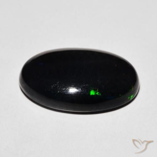 Ópalo negro Multicolor natural de 4.61 ct, Ovalada, Opaco