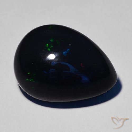 8.39ct Natural Multicolor Ópalo negro, En forma de pera, Opaco