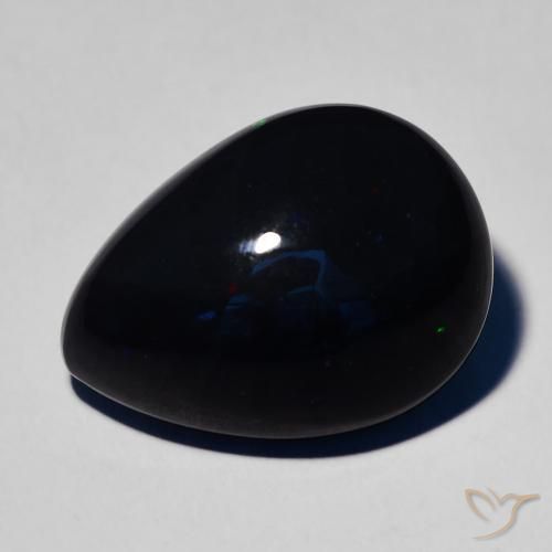 Ópalo negro Multicolor natural de 8.39 ct, En forma de pera, Opaco