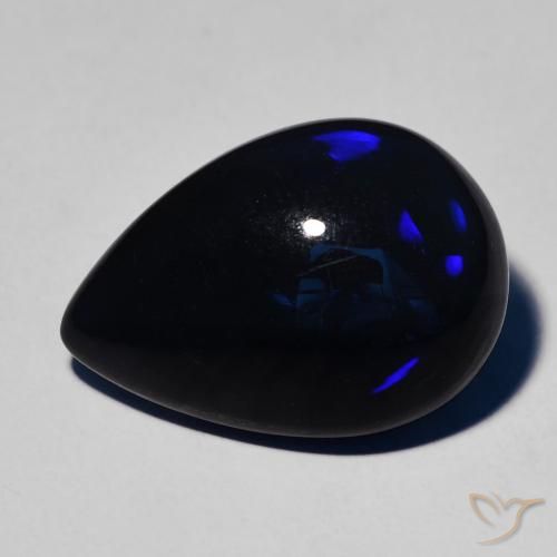 7.09ct Natural Multicolor Ópalo negro, En forma de pera, Opaco