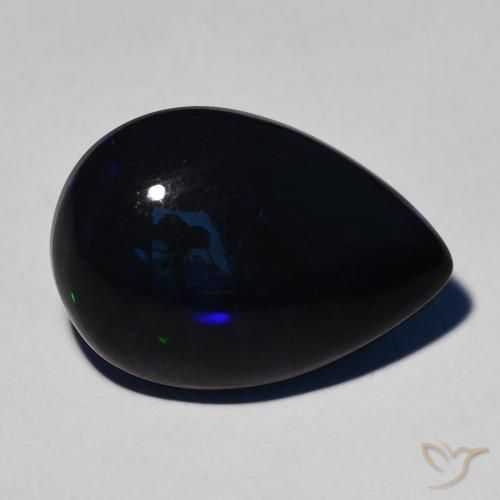 Ópalo negro Multicolor natural de 7.09 ct, En forma de pera, Opaco