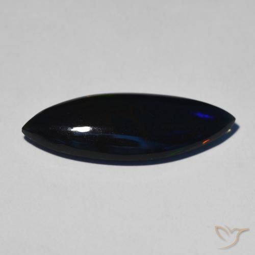 Ópalo negro Multicolor natural de 3.73 ct, Marquesa, Opaco
