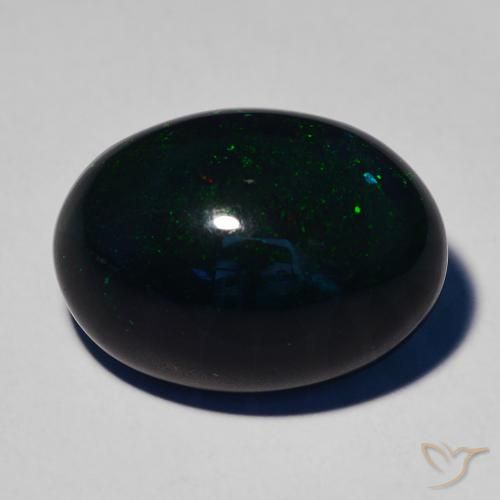 7.32ct Natural Multicolor Ópalo negro, Ovalada, Opaco