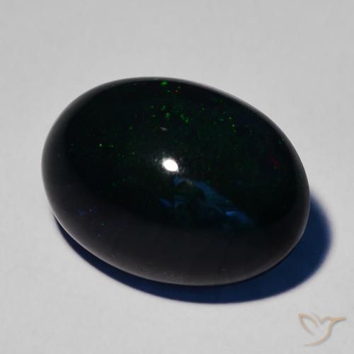 Ópalo negro Multicolor natural de 7.32 ct, Ovalada, Opaco