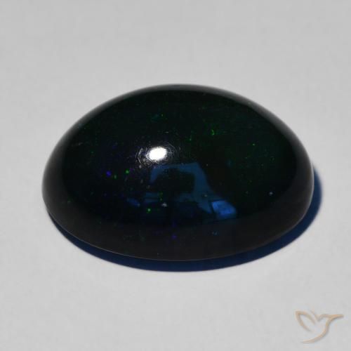 Ópalo negro Multicolor natural de 7.32 ct, Ovalada, Opaco