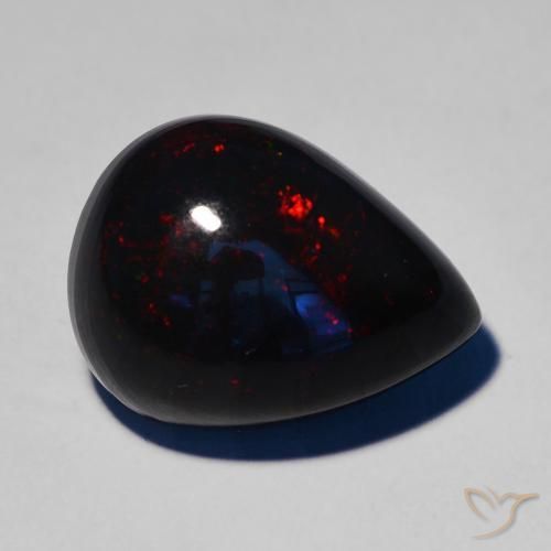 7.51ct Natural Multicolor Ópalo negro, En forma de pera, Opaco