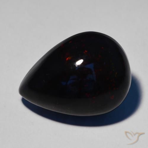 Ópalo negro Multicolor natural de 7.51 ct, En forma de pera, Opaco