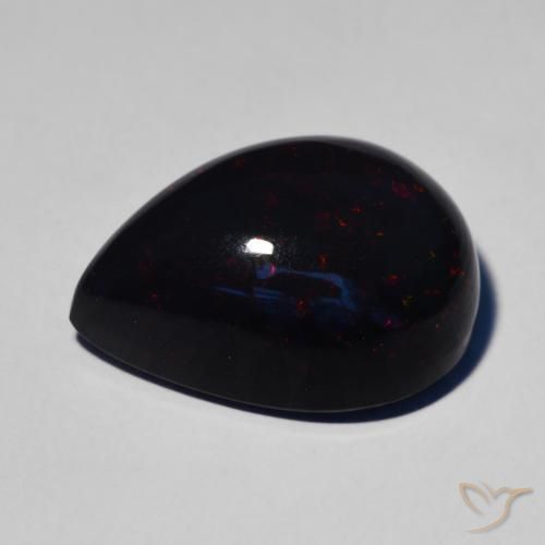 Ópalo negro Multicolor natural de 7.51 ct, En forma de pera, Opaco