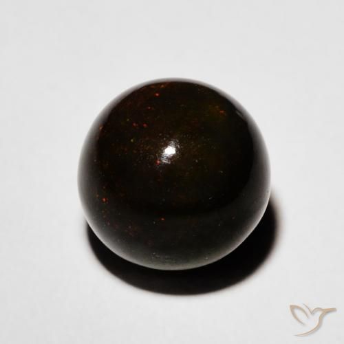 2.00ct Natural Multicolor Ópalo negro, Esfera / Bola, Opaco