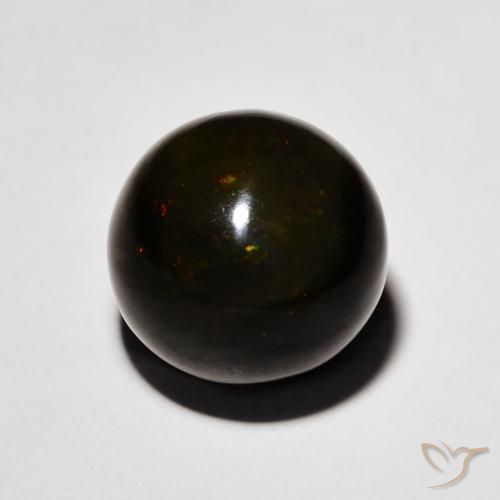 Ópalo negro Multicolor natural de 4.45 ct, Esfera / Bola, Opaco