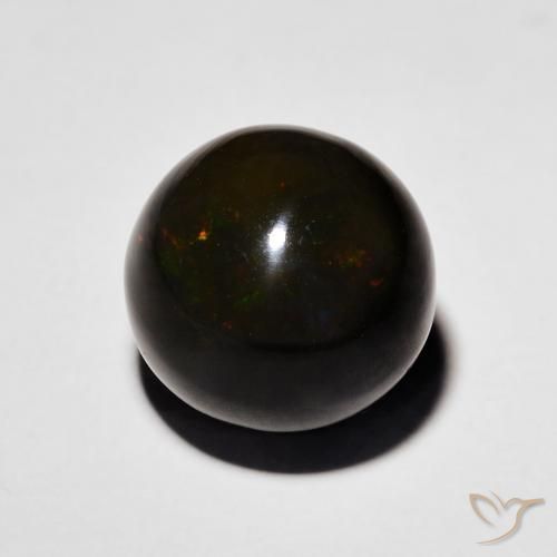 Ópalo negro Multicolor natural de 4.45 ct, Esfera / Bola, Opaco