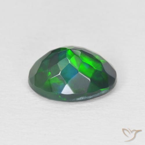 Ópalo negro Multicolor natural de 1.71 ct, Ovalada, Translúcido