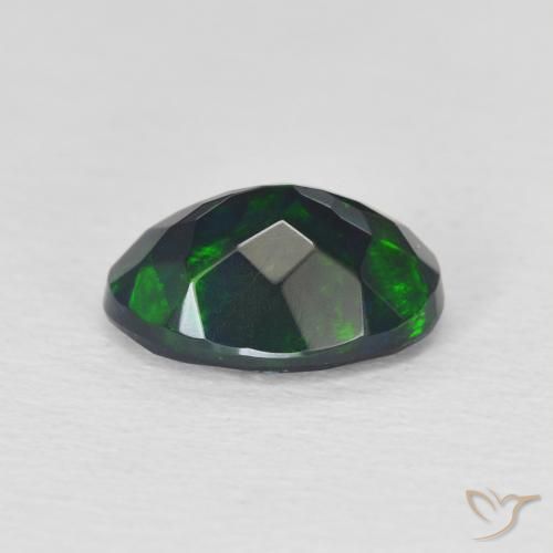Ópalo negro Multicolor natural de 1.40 ct, Ovalada, Translúcido