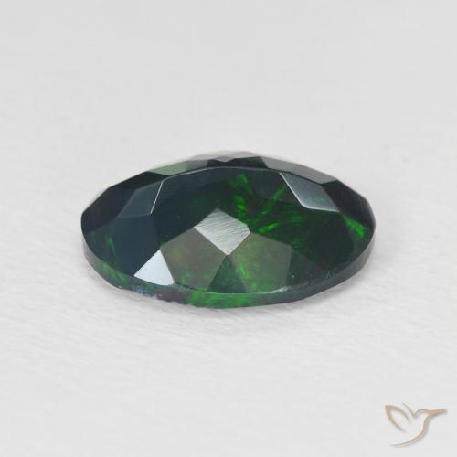 Ópalo negro Multicolor natural de 1.86 ct, Ovalada, Translúcido