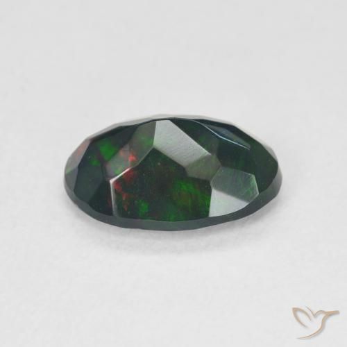 Ópalo negro Multicolor natural de 1.08 ct, Ovalada, Translúcido