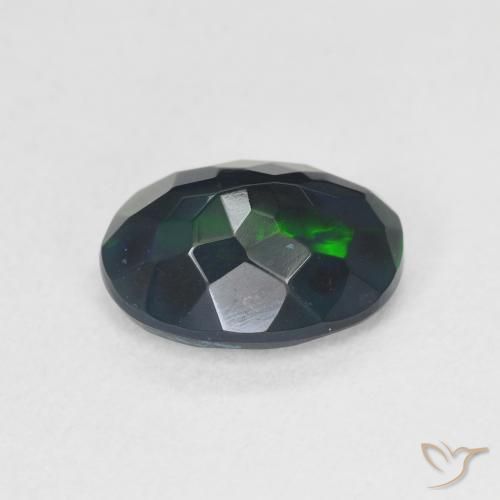 Ópalo negro Multicolor natural de 1.68 ct, Ovalada, Translúcido